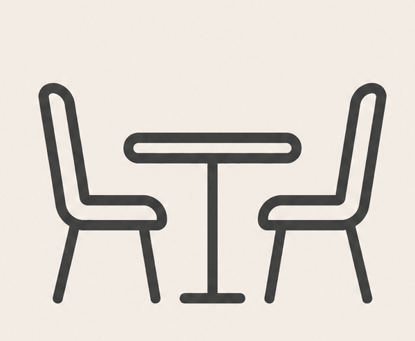 Sitzplatz Icon mit hellem Hintergrund ewig leben